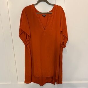 Torrid size 5 Hi-Low Rust Orange V-Neck Tunic Top